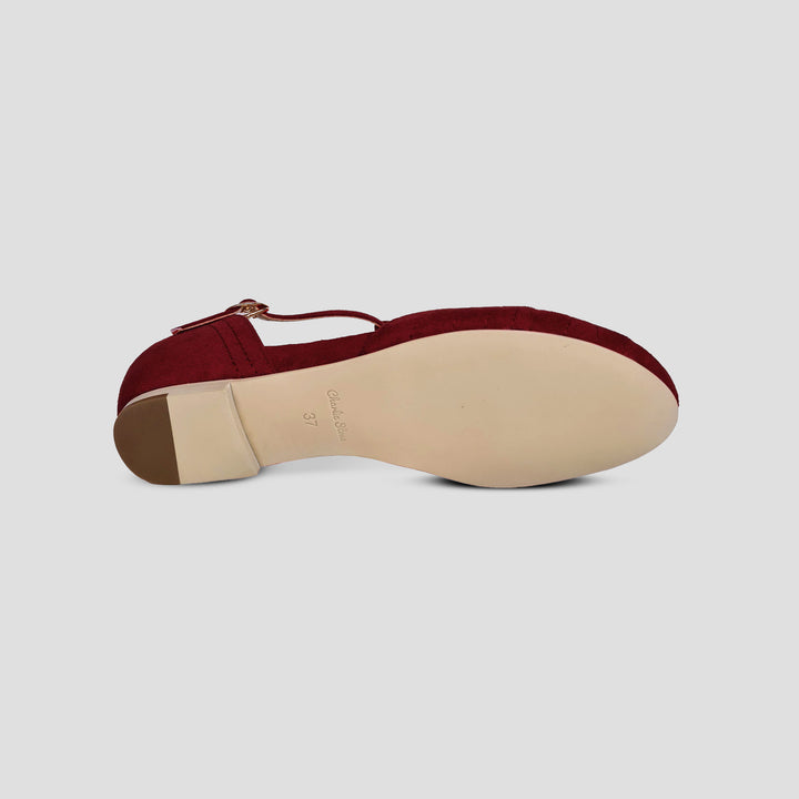 Charlie Stone Vintage Inspired Flats Retro 1940’s 1950’s Style Ladies Shoes wine red suede vegan