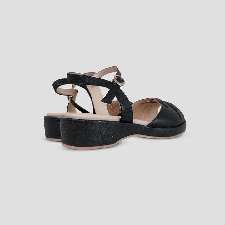 Charlie Stone Shoes vintage 1940s 1950s leather wedge comfortable retro sandal Italian style summer