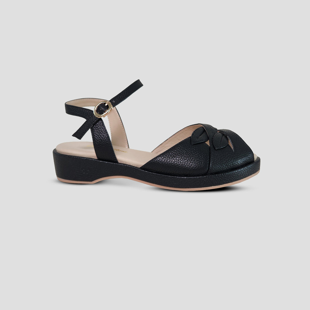 Charlie Stone Shoes vintage 1940s 1950s leather wedge comfortable retro sandal Italian style summer