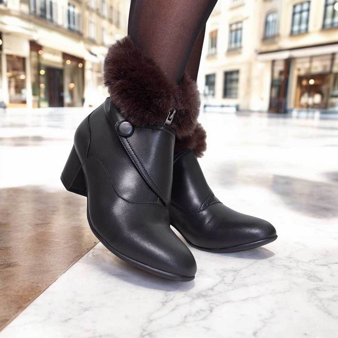 Charlie Stone Shoes x missbeetownsend Bee vintage winter boots 1940s 1950s gaytee vegan with faux fur