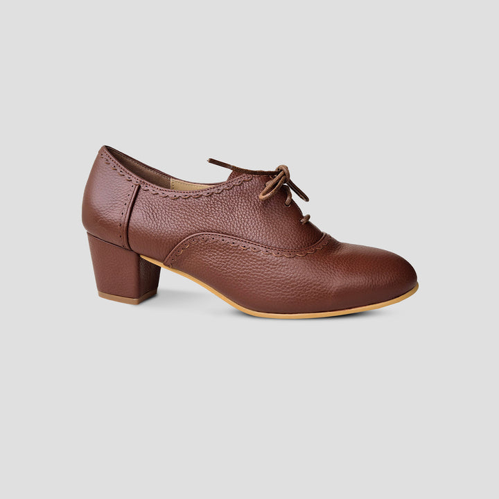 Charlie Stone Shoes vintage ankle booties 1920-40's retro style boots autumn winter light brown tan leather Lise dark academia womens shoes