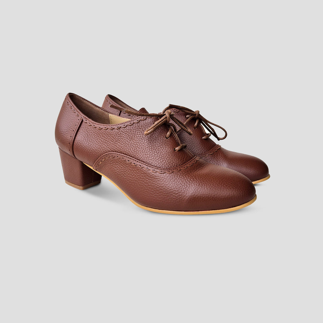 Charlie Stone Shoes vintage ankle booties 1920-40's retro style boots autumn winter light brown tan leather Lise dark academia womens shoes