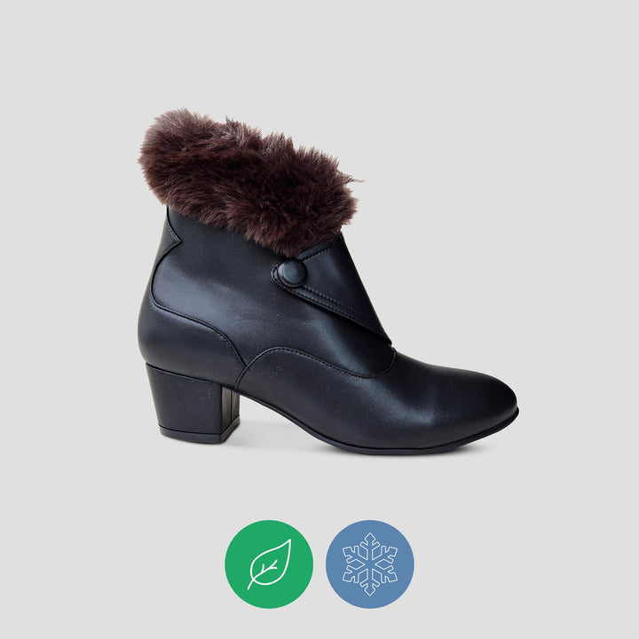 Charlie Stone Shoes x missbeetownsend Bee vintage winter boots 1940s 1950s gaytee vegan with faux fur