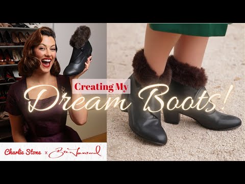 Charlie Stone Shoes x missbeetownsend Bee vintage winter boots 1940s 1950s gaytee vegan with faux fur
