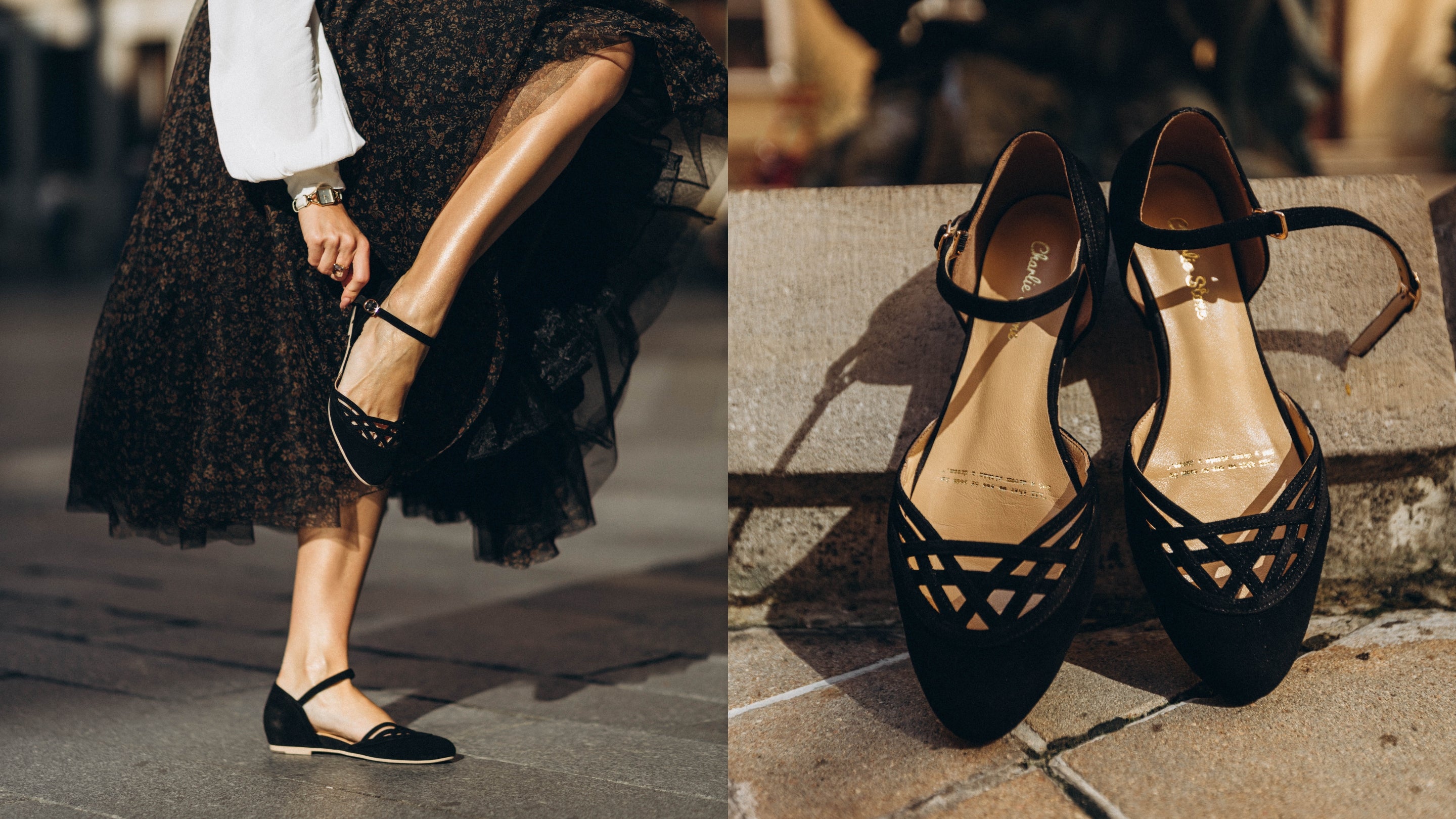 Vintage style flats for easy and accessible elegance everyday. Charlie Stone