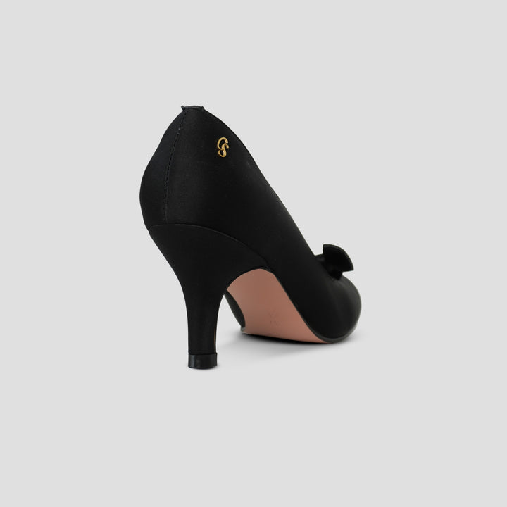 Charlie Stone Shoes ladies vintage satin heels stilettos 1930s 1940s 1950s retro style inspired shoes Vivienne Black 