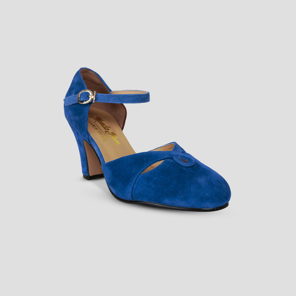 Charlie Stone Shoes Mondo Kaos Denmark ladies vintage heels yale blue suede