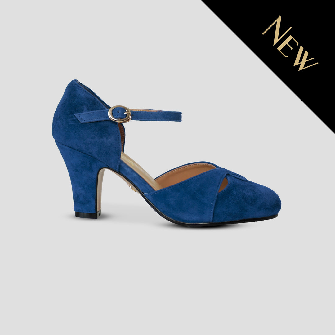 Charlie Stone Shoes Mondo Kaos Denmark ladies vintage heels yale blue suede
