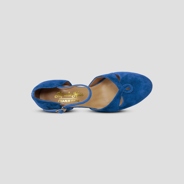 Charlie Stone Shoes Mondo Kaos Denmark ladies vintage heels yale blue suede