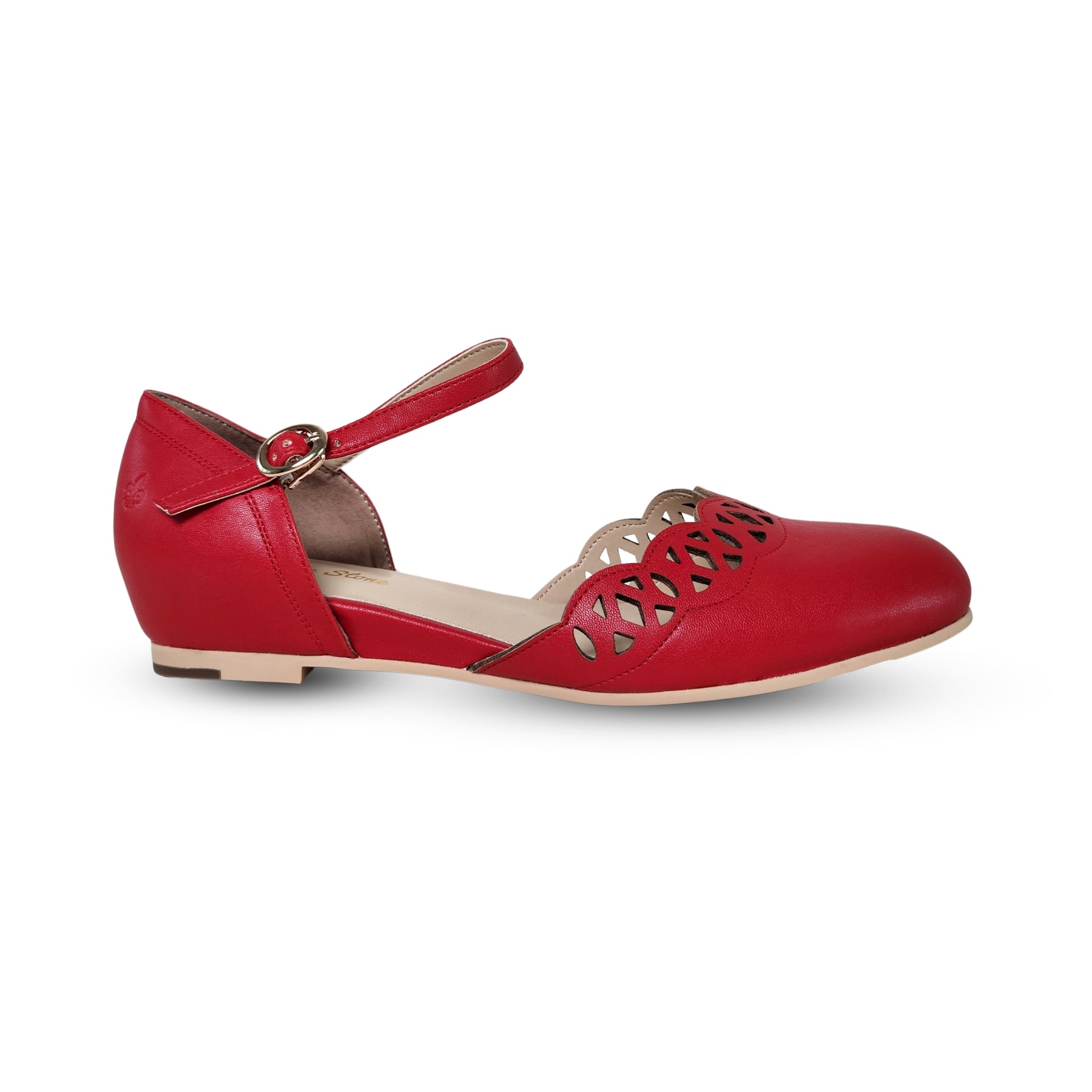 Siena (Scarlet Red) vegan friendly 1940/1950's vintage flats