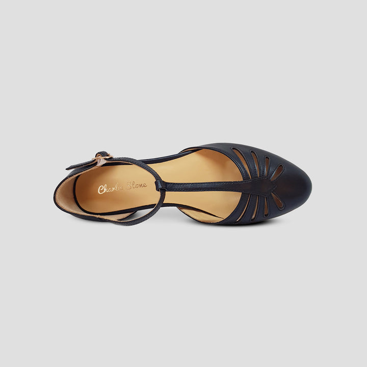 Charlie Stone Vintage Inspired Flats Retro 1940’s 1950’s Style Ladies Shoes black old money shoes women