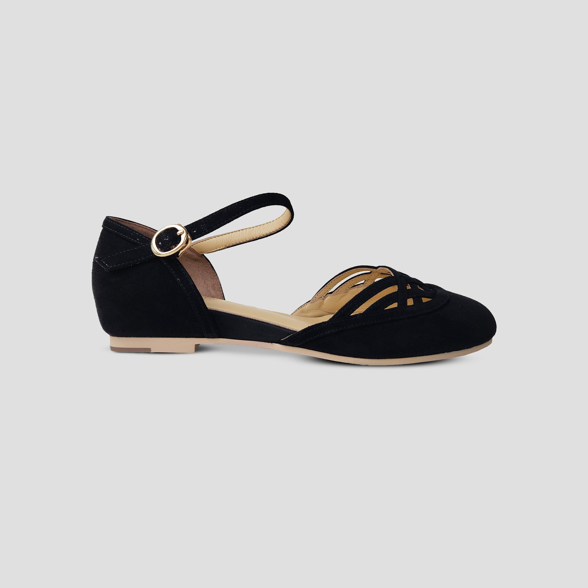 Dark Academia Vintage Inspired Ladies Flats - Serpente (Black