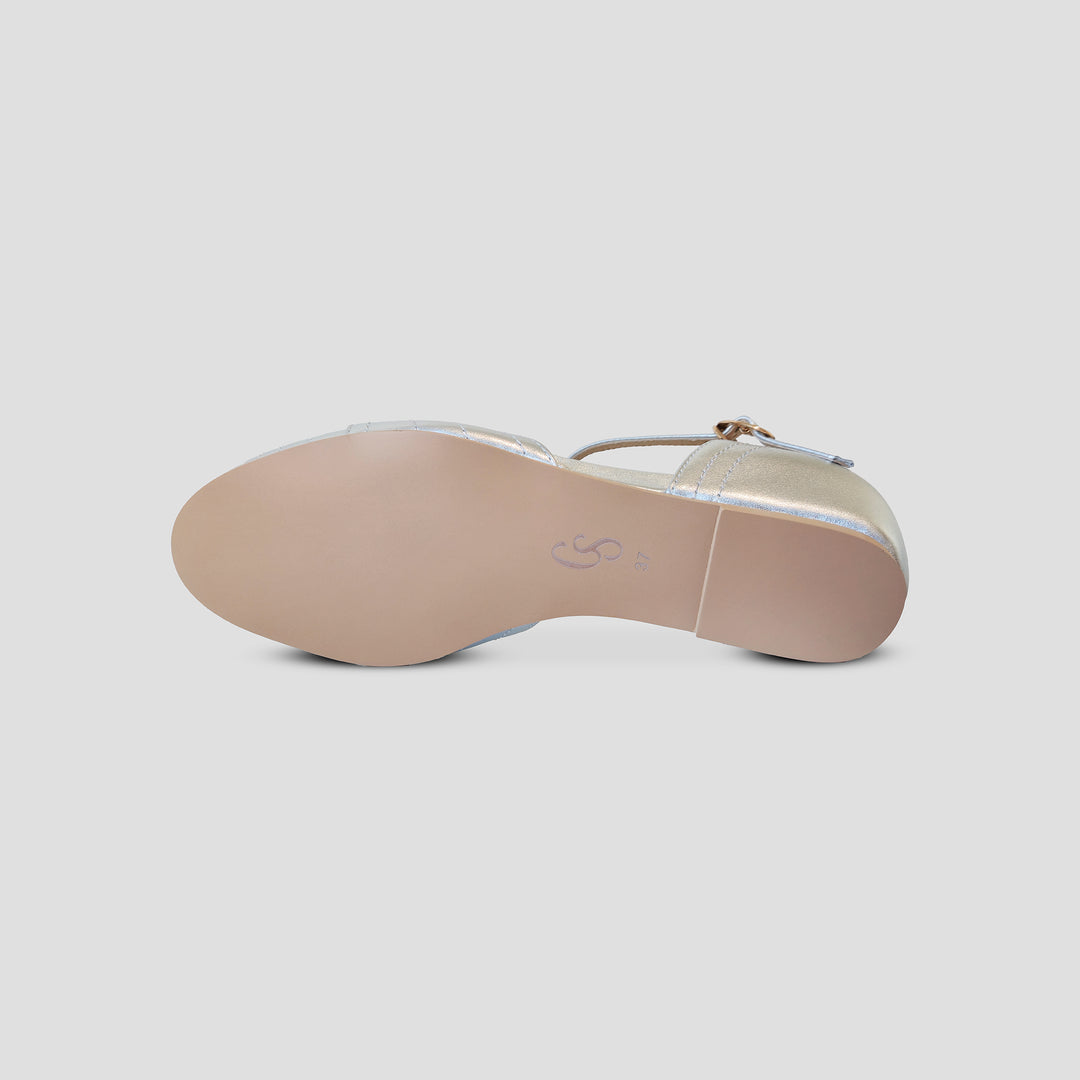 Charlie Stone Shoes London elegant vintage inspired 1930's flats ladies shoes silver leather womens sandals with heel elevation to help alleviate heel pain and discomfort