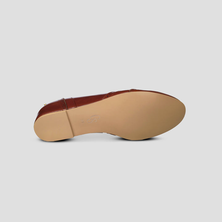 Charlie Stone Shoes vintage flats oxford wingtip academia style dark noisette brown oiled leather 
