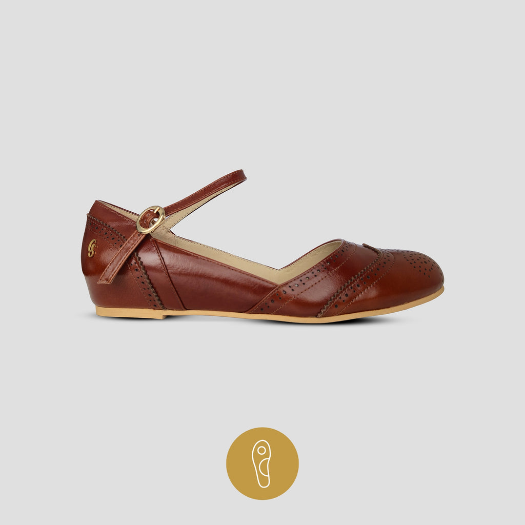 Dark Academia Oxford Wingtip 1920's Vintage Inspired Ladies Flats