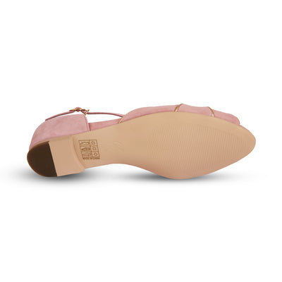 Charlie Stone Shoes Athina blush suede leather flats retro Greece inspired summer sandals perfect for sight seeing and walking