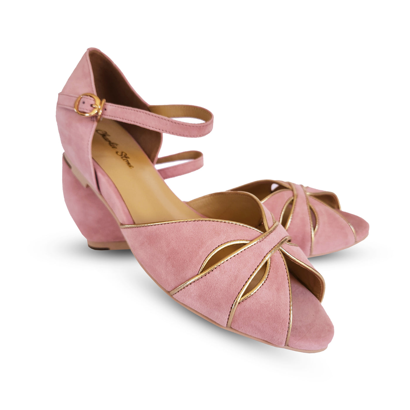 Charlie Stone Shoes Athina blush suede leather flats retro Greece inspired summer sandals perfect for sight seeing and walking