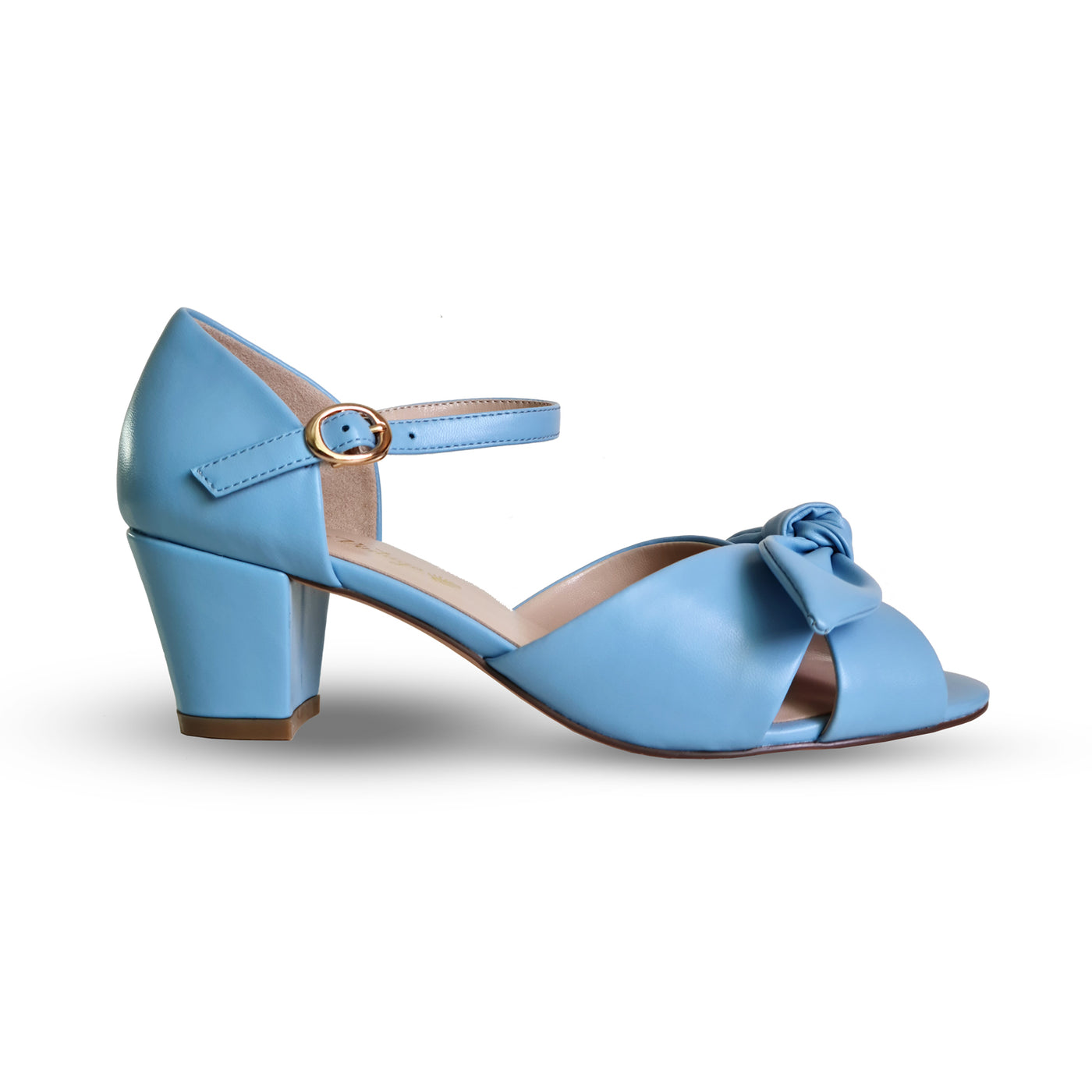 Charlie Stone Honiara Vintage Vintage heels retro pumps 1950s 1940s style open toe blue ladies pinup shoes