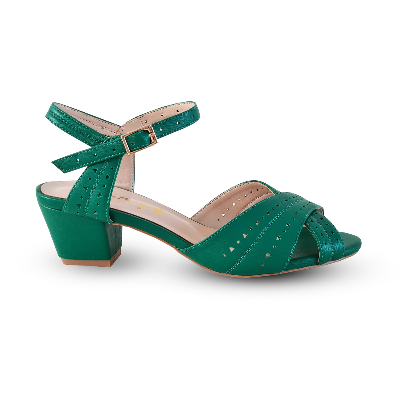 Charlie Stone Honiara Vintage Vintage heels retro tiki pumps 1950s 1940s style open toe green ladies pinup rockabilly shoes