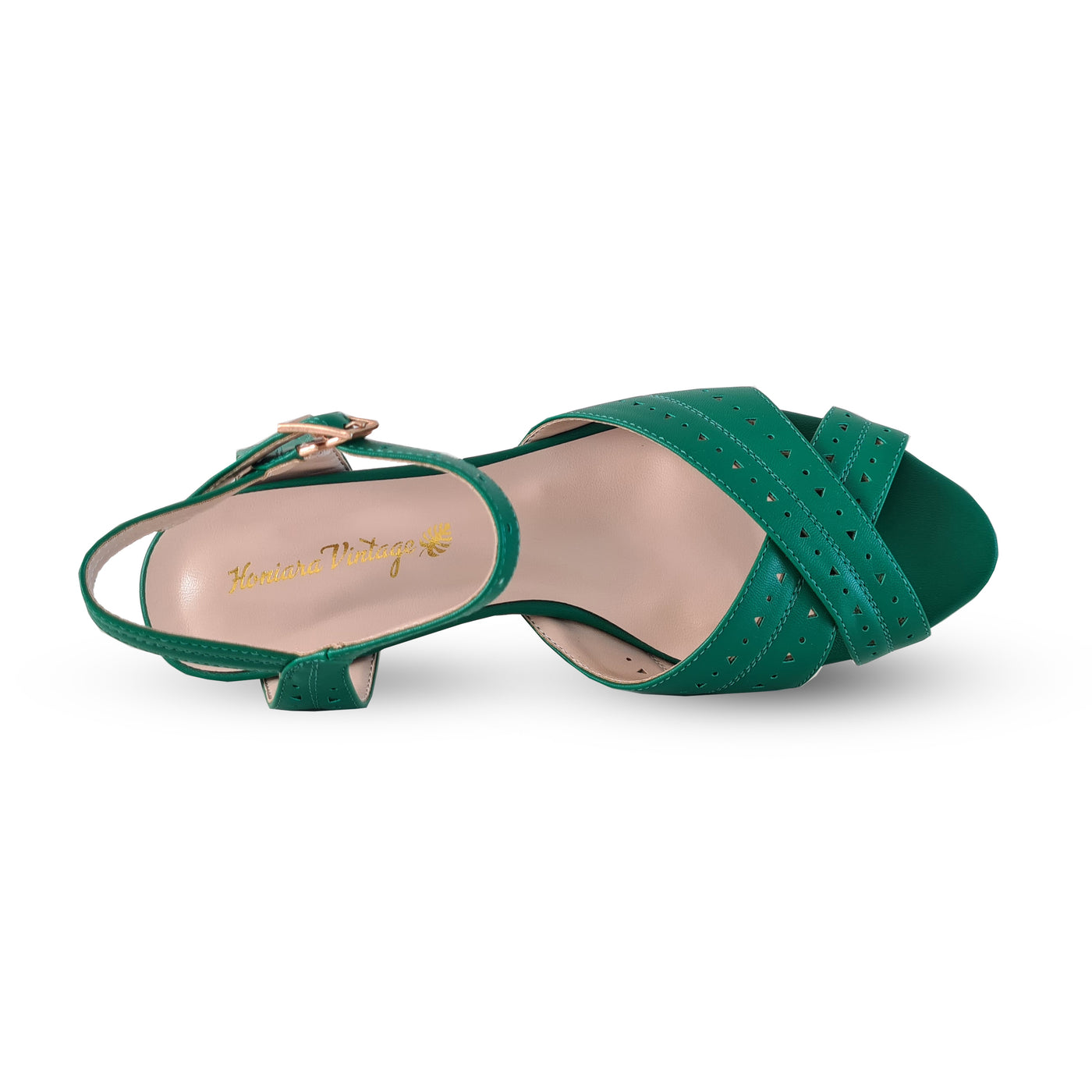 Charlie Stone Honiara Vintage Vintage heels retro tiki pumps 1950s 1940s style open toe green ladies pinup rockabilly shoes