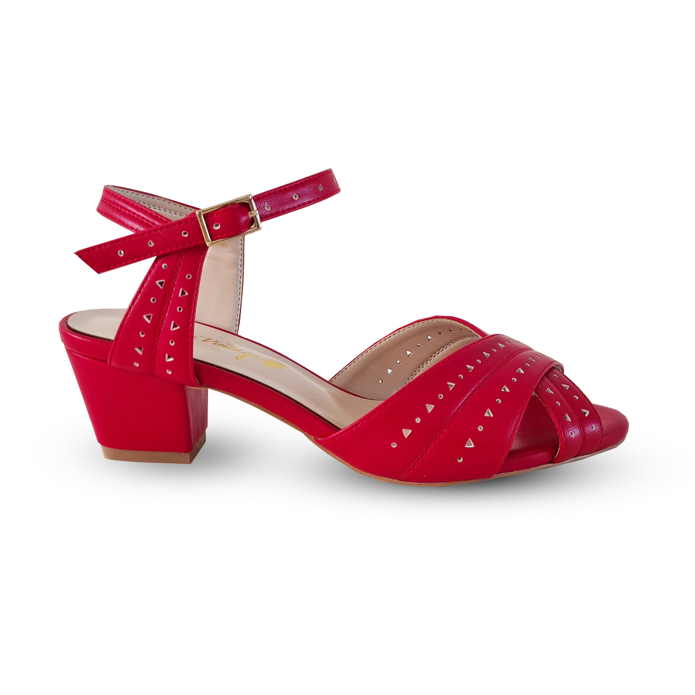 Charlie Stone Honiara Vintage Vintage heels retro tiki pumps 1950s 1940s style open toe red  ladies pinup rockabilly shoes