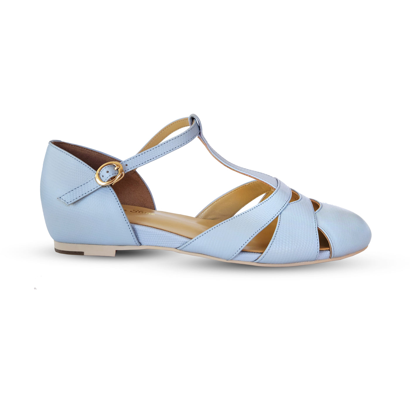 Charlie Stone Shoes baby blue vintage flats Sardinia summer holiday style womens shoes