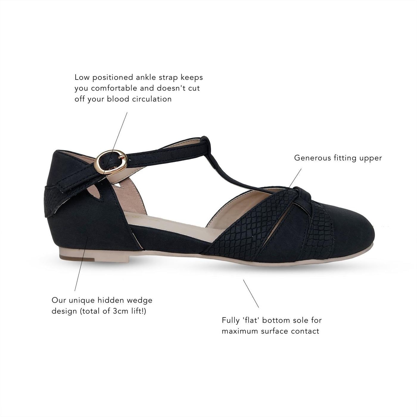 Charlie Stone Shoes elegant and classic vintage inspired ladies flats made with GRS certified recycled materials