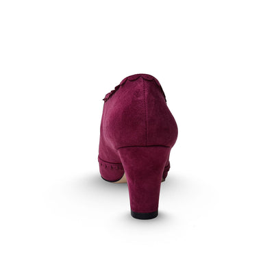 Charlie Stone Vintage Inspired bootie Retro 1940’s 1950’s Style Maroon Suede
