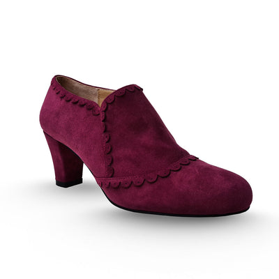Charlie Stone Vintage Inspired bootie Retro 1940’s 1950’s Style Maroon Suede