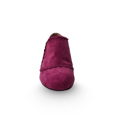 Charlie Stone Vintage Inspired bootie Retro 1940’s 1950’s Style Maroon Suede