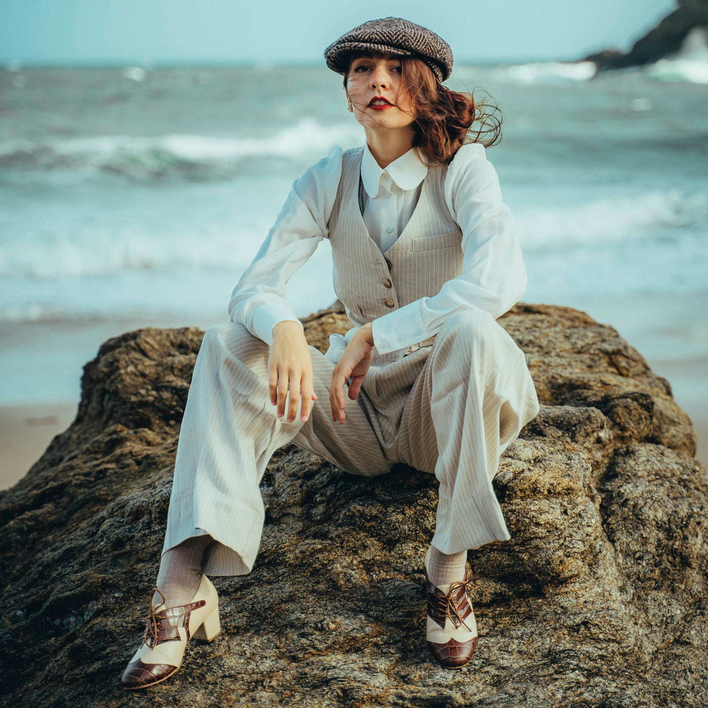  Peaky Blinders 1930s inspired vintage style ladies ankle oxford bootie retro boot womens shoes Charlie Stone