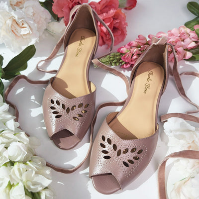Charlie Stone Vintage Inspired Flats Retro 1940’s 1950’s Style Ladies Shoes taupe ballerina