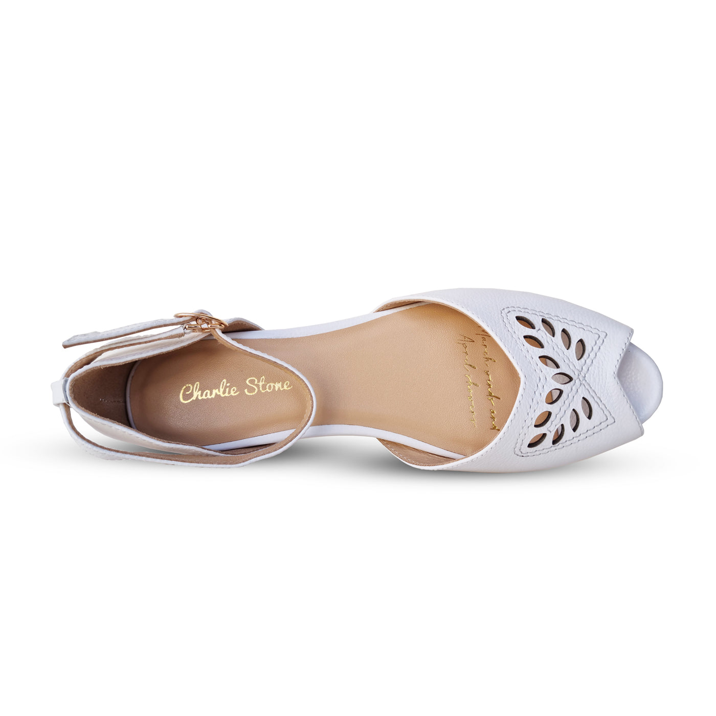 Charlie Stone Vintage Inspired Flats Retro 1940’s 1950’s Style Ladies Shoes white ballerina