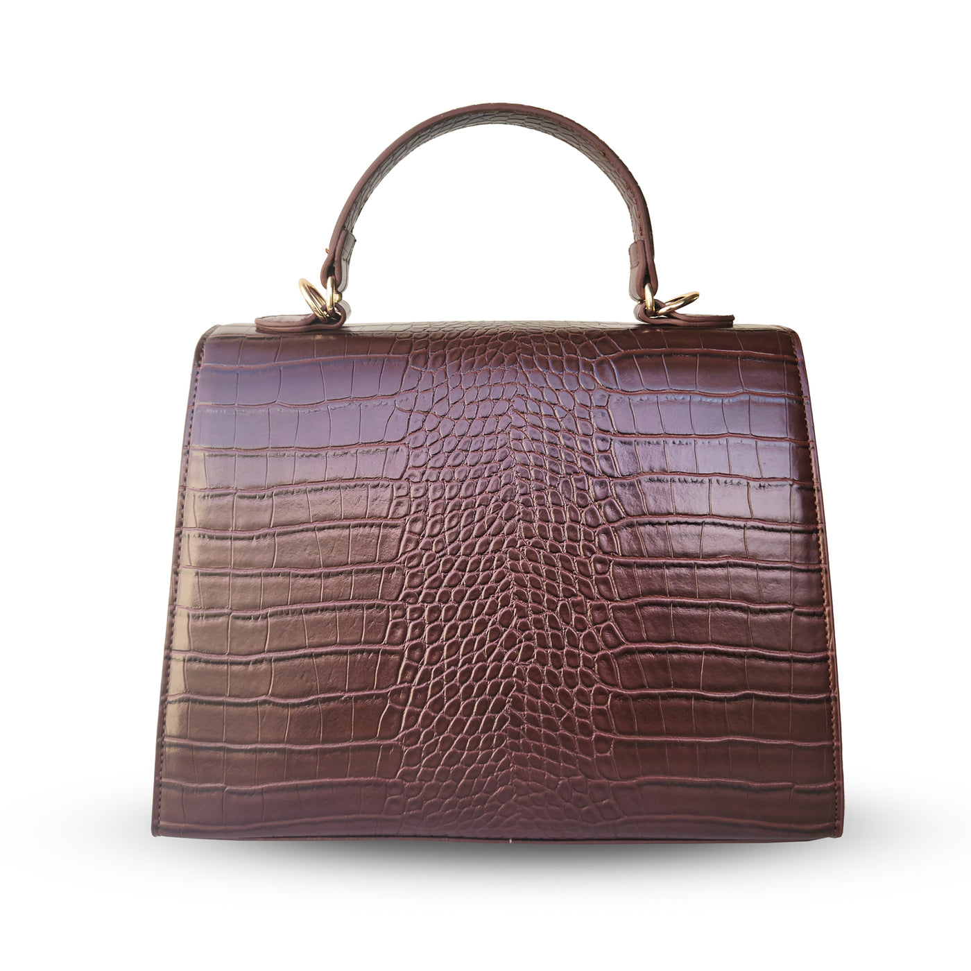 Charlie Stone Vintage Inspired Handbag Retro 1940’s 1950’s Style Caffe brown Croc Vegan leather