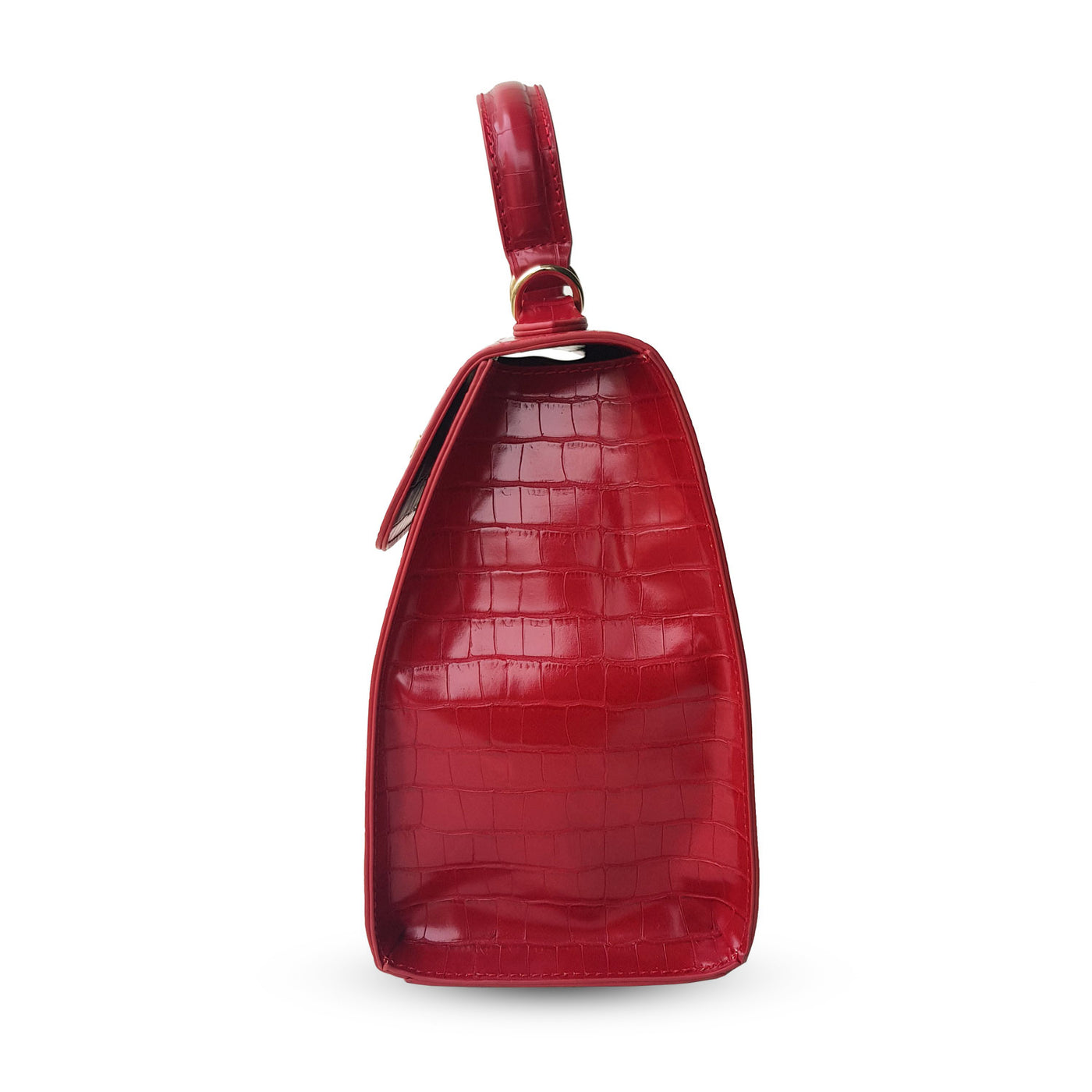 Charlie Stone Vintage Inspired Handbag Retro 1940’s 1950’s Style Rouge Red Croc Vegan leather