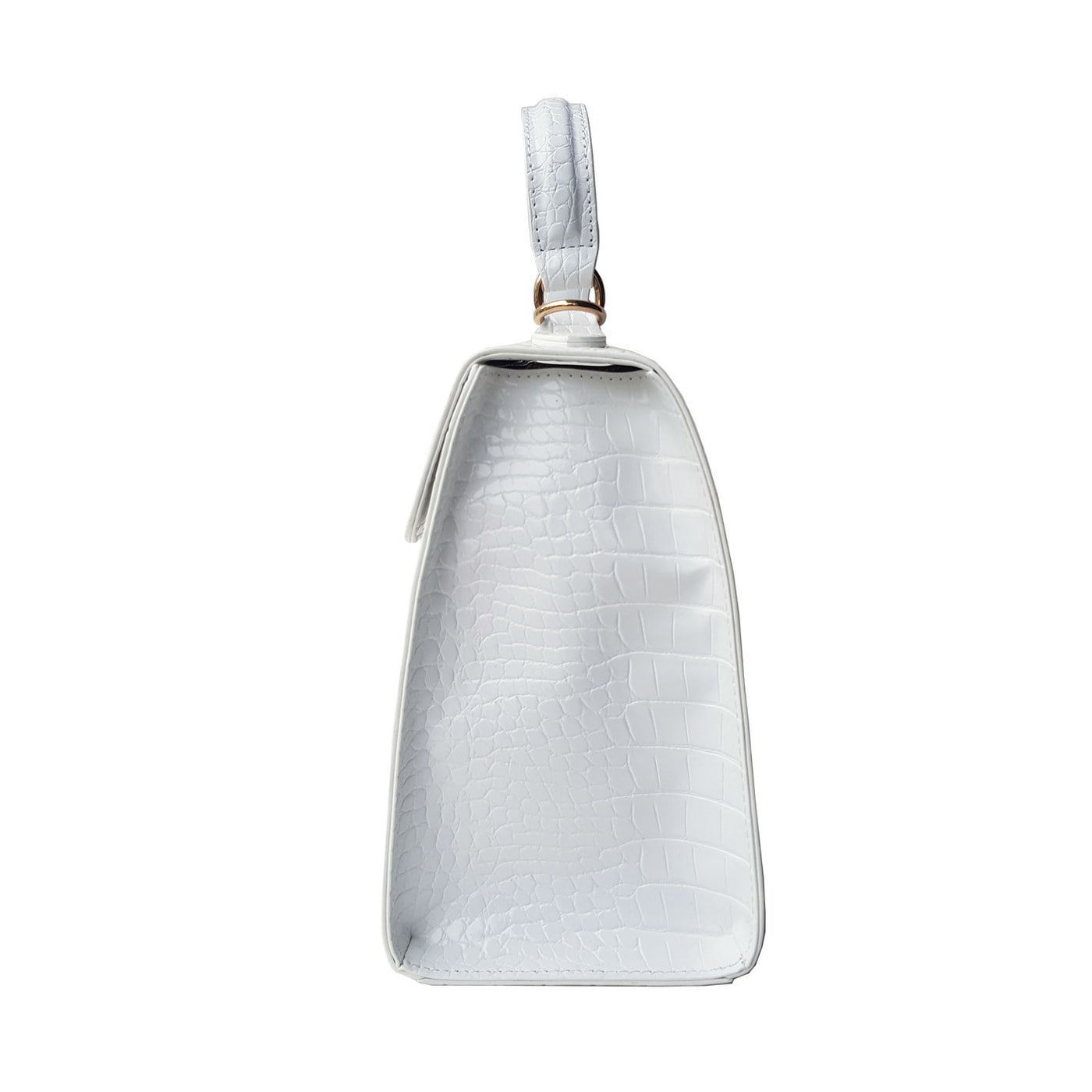 Charlie Stone Vintage Inspired Handbag Retro 1940’s 1950’s Style blanc white Croc Vegan leather