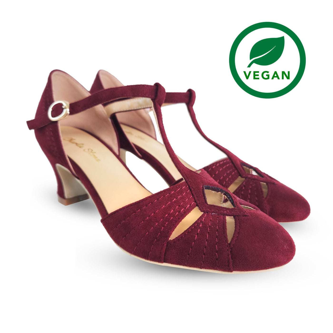 Charlie Stone Vintage Inspired heels Retro 1940’s 1950’s Style Ladies Shoes wine red vegan