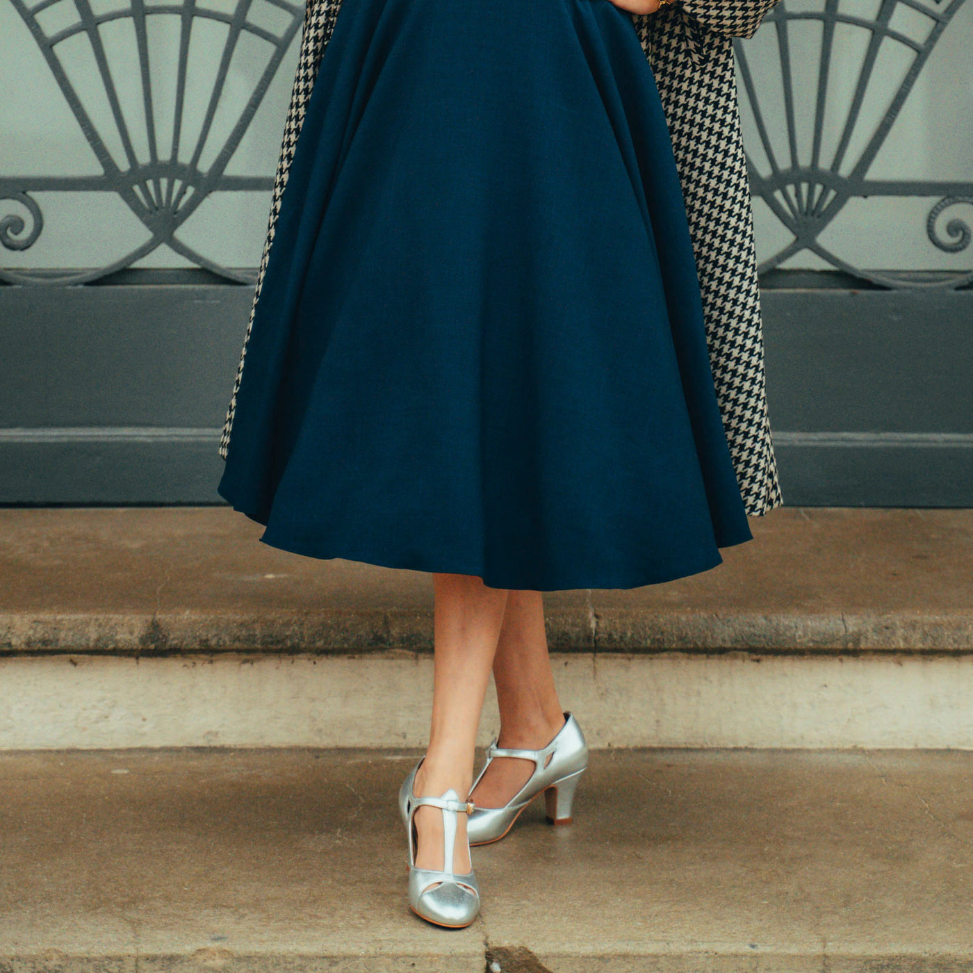Peaky Blinders 1930s inspired vintage style ladies heel gatsby retro silver women shoes Charlie Stone
