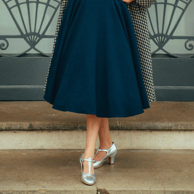Peaky Blinders 1930s inspired vintage style ladies heel gatsby retro silver women shoes Charlie Stone